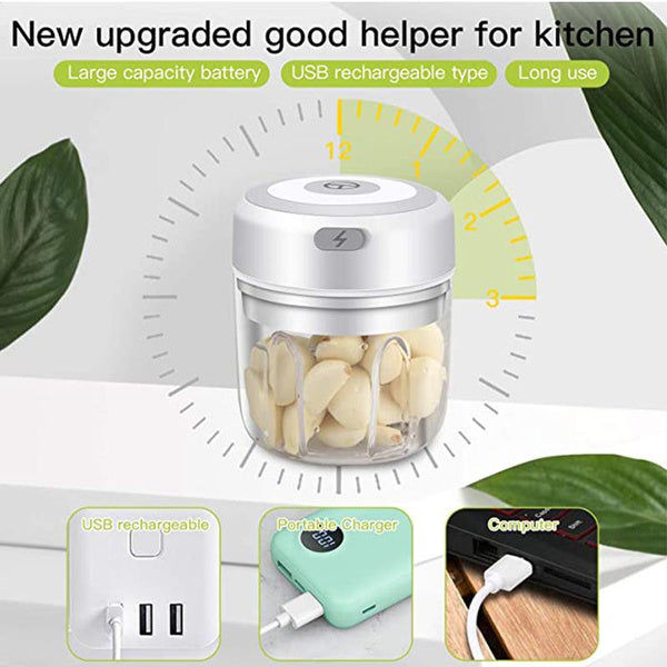 Elektroniktrade Elektrischer Zwiebel, Gemüse Hacker 250ml mit USB Weiss Elektroniktrade Switzerland