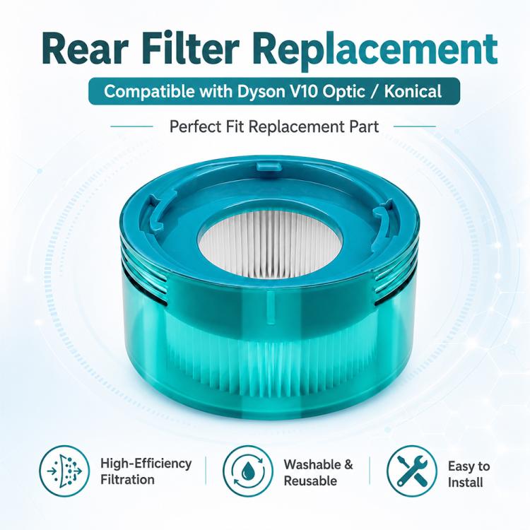 elektroniktrade Ersatz-Staubbeutel-Nachfilter für Dyson V10 Optic/Konical Staubsauger, Post-Filter Green, Dust Bag elektroniktrade Switzerland