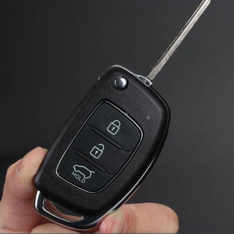 Elektroniktrade Für Hyundai 3-Tasten-Klappschlüsselgehäuse mit silberner Metallkante, For Hyundai 3-button elektroniktrade Switzerland