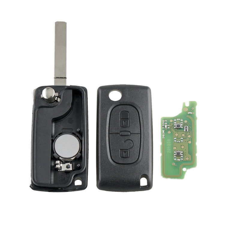 Elektroniktrade Für PEUGEOT 2 Tasten, intelligenter ferngesteuerter Autoschlüssel mit integriertem Chip, Batterie und Halter, ohne Rillen, Frequenz: 433 MHz, 2 Buttons without Grooved elektroniktrade Switzerland