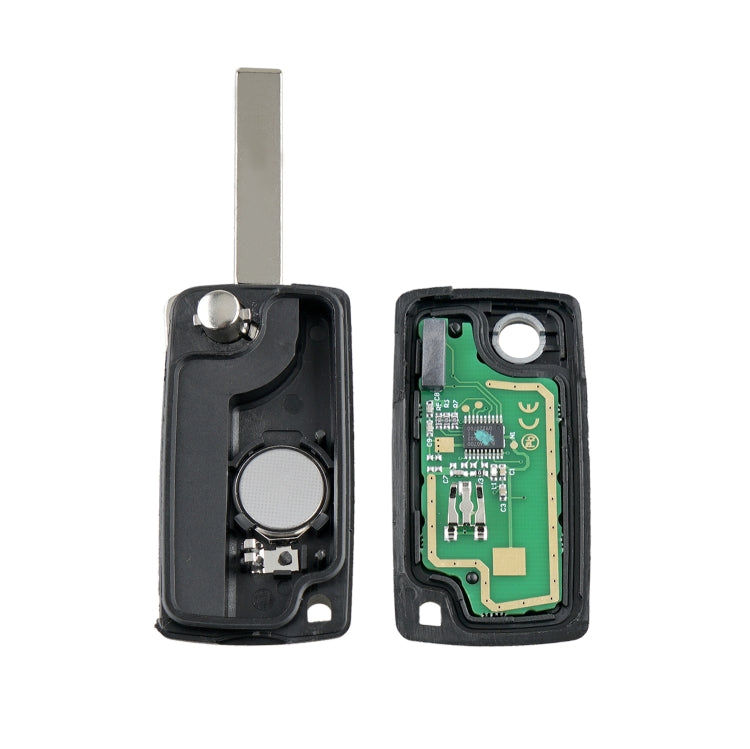 Elektroniktrade Für PEUGEOT 3 Tasten, intelligenter ferngesteuerter Autoschlüssel mit integriertem Chip, Batterie, Halter und Schlitzschlüsselblatt, Frequenz: 433 MHz, 3 Buttons Elektroniktrade Switzerland