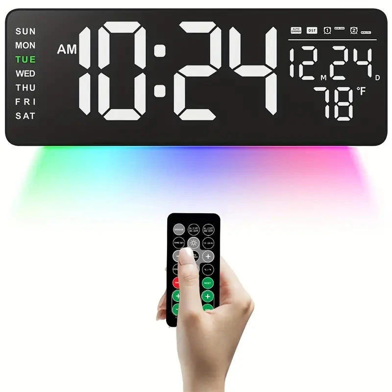 Elektroniktrade Große 12.5" Multifunktion Farb Digital Wanduhr mit Wecker Elektroniktrade Switzerland