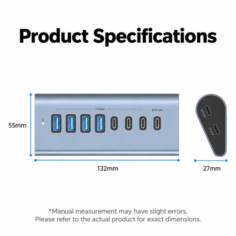 elektroniktrade HAS-4A4C 4 USB-A & 4 USB-C 10Gbps PD60W Max Output USB 3.2 HUB, HAS-4A4C elektroniktrade Switzerland