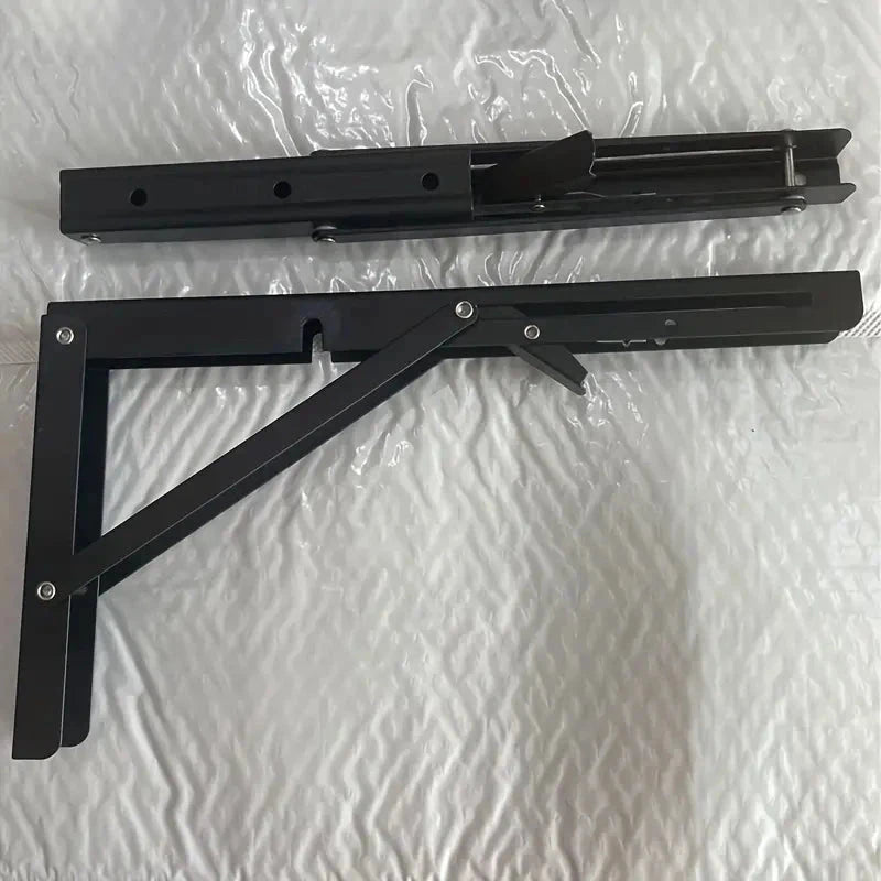 Elektroniktrade Hochleistungs-Edelstahl Regalhalterung Faltbar in Schwarz 200mm (8 Zoll) elektroniktrade Switzerland