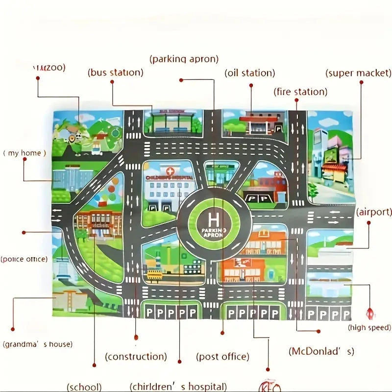 Elektroniktrade Kinder Auto Spielbodenmatte, städtischer Verkehrsparkplatz Elektroniktrade Switzerland