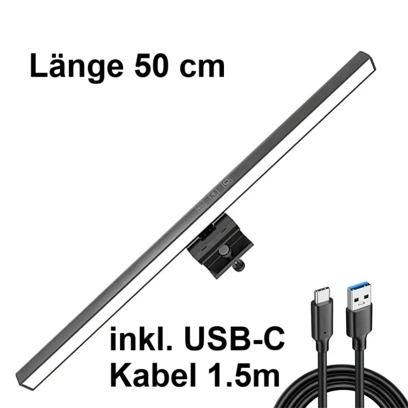 Elektroniktrade LED-Bildschirmleuchte 50 cm – dimmbare USB-Schreibtischlampe für Monitor & PC Elektroniktrade Switzerland