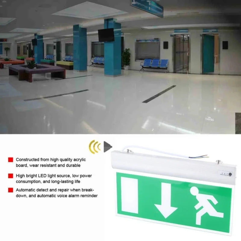 Elektroniktrade LED Notausgangsschild aus Acryl – Sicherheits- & Fluchtwegbeleuchtung (110–220 V) Elektroniktrade Switzerland