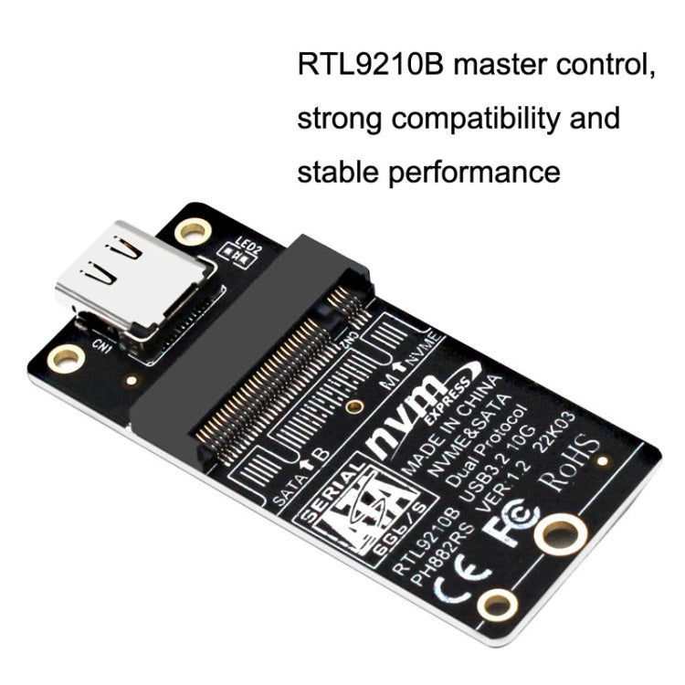 elektroniktrade M.2 NVME Festplattenbox Übertragungskarte RTL9210B Chip Typ-C / USB-C USB3.1 Gen2 10 Gbit/s elektroniktrade Switzerland