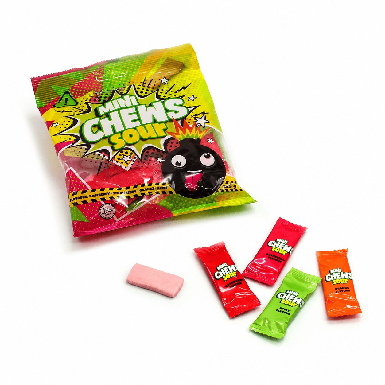 Elektroniktrade Mini Chews Sour 175 g Fruchtige Kaubonbons mit saurem Geschmack Elektroniktrade Switzerland