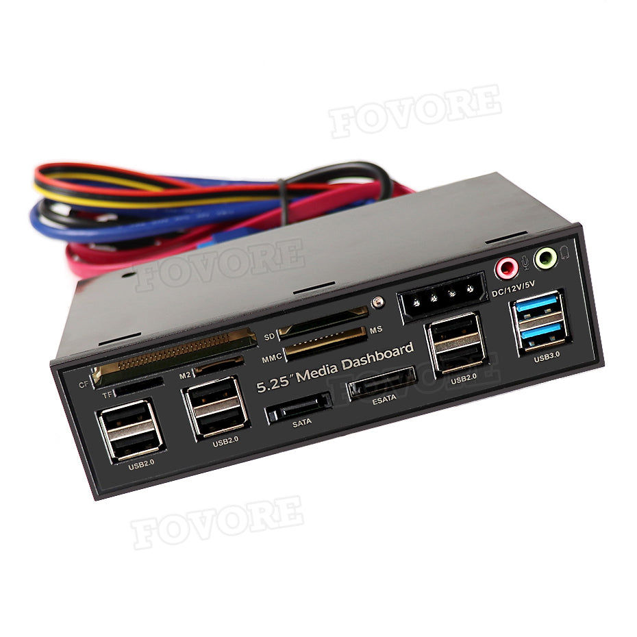 Elektroniktrade Multifunktion 5.25 "Media Dashboard Kartenleser USB 2,0 USB 3,0 Front Panel Elektroniktrade Switzerland