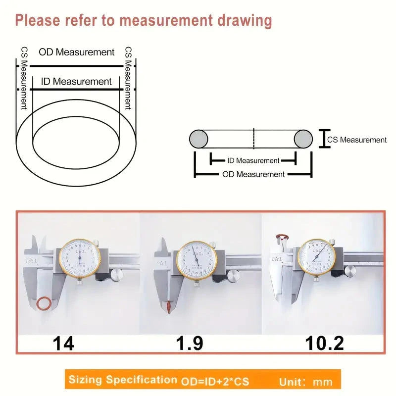 Elektroniktrade O-Ring Set – 351 Stück oder Einzel (Rot, 10 Größen) Ideal für Reparaturen Elektroniktrade Switzerland