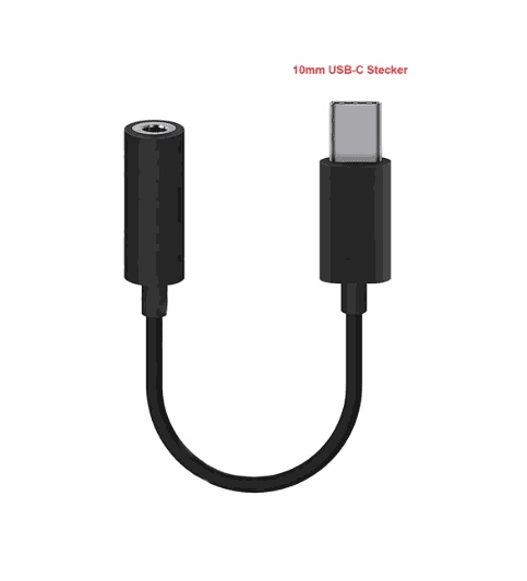 Elektroniktrade Original Headset Typ-C auf 3,5mm Adapter (Langer USB-C Stecker 10mm) elektroniktrade Switzerland