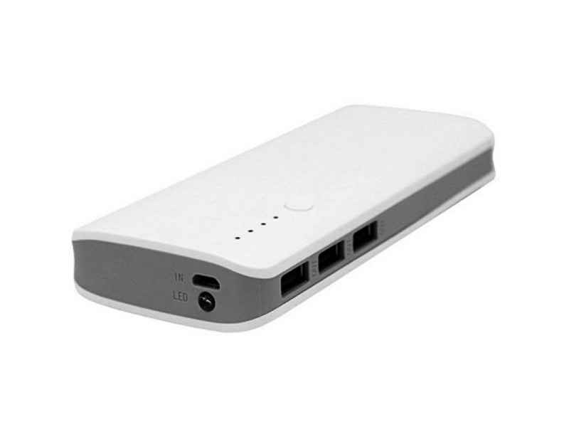 Elektroniktrade Powerbank 12000mAh mit LED Lampe und 3x USB (Weiß) Elektroniktrade Switzerland