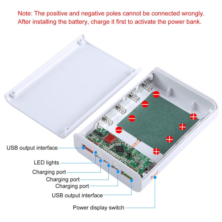 Elektroniktrade Powerbank mit Kabelloser Schnellladung 15W, auswechselbare Akkus elektroniktrade Switzerland