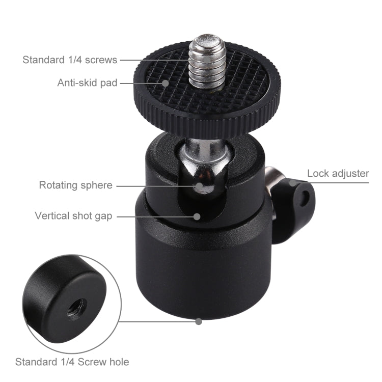 Elektroniktrade PULUZ 1/4 Zoll Schraube Metall Stativ Kugelkopf Adapter mit Schloss Elektroniktrade Switzerland