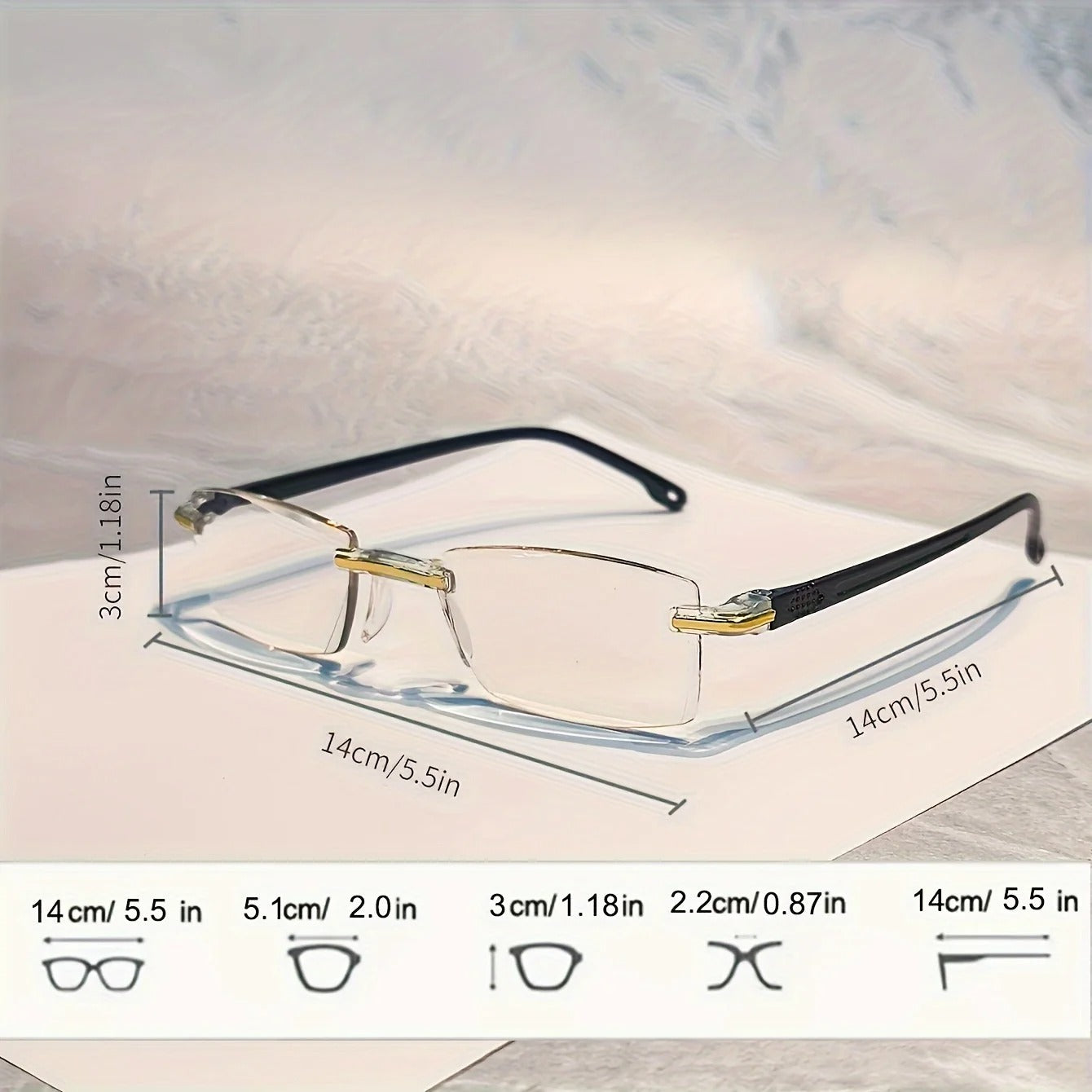 Elektroniktrade Randlose Lesebrille mit Blau filter für Damen und Herren | Mehrere Stärken elektroniktrade Switzerland