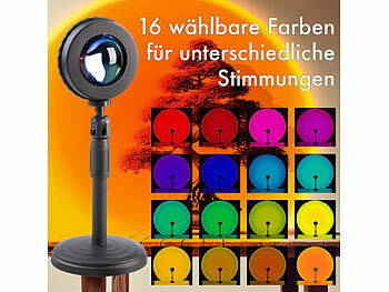 Elektroniktrade RGB-LED-Sonnenuntergangsleuchte, 16 Farben, Teleskop, Fernbedienung Elektroniktrade Switzerland
