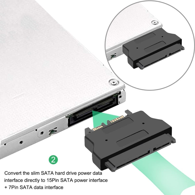 Elektroniktrade SATA 22 Pin Buchse zu SLIMLINE SATA 13 Pin Stecker Adapter elektroniktrade Switzerland