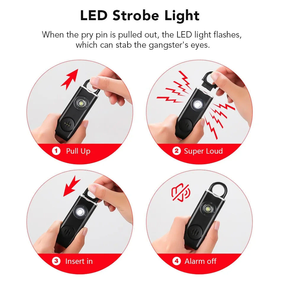 Elektroniktrade Selbstverteidigungs-Schlüsselanhänger, 130 dB, Taschenlampe Elektroniktrade Switzerland