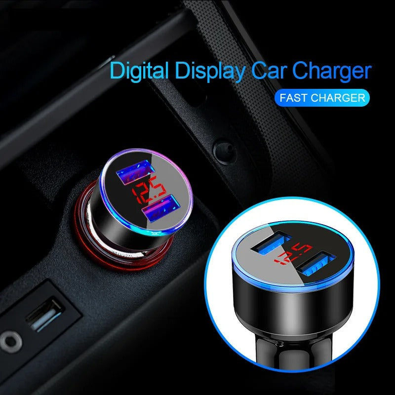 Elektroniktrade Smartes Dual USB Auto Lade Adapter mit mini Display elektroniktrade Switzerland
