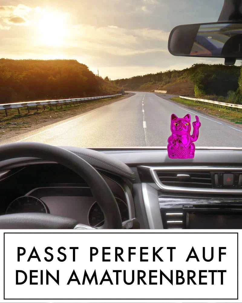 Elektroniktrade SOLAR CAT - METALLIC PINK - Winkekatze mit Stinkefinger elektroniktrade Switzerland