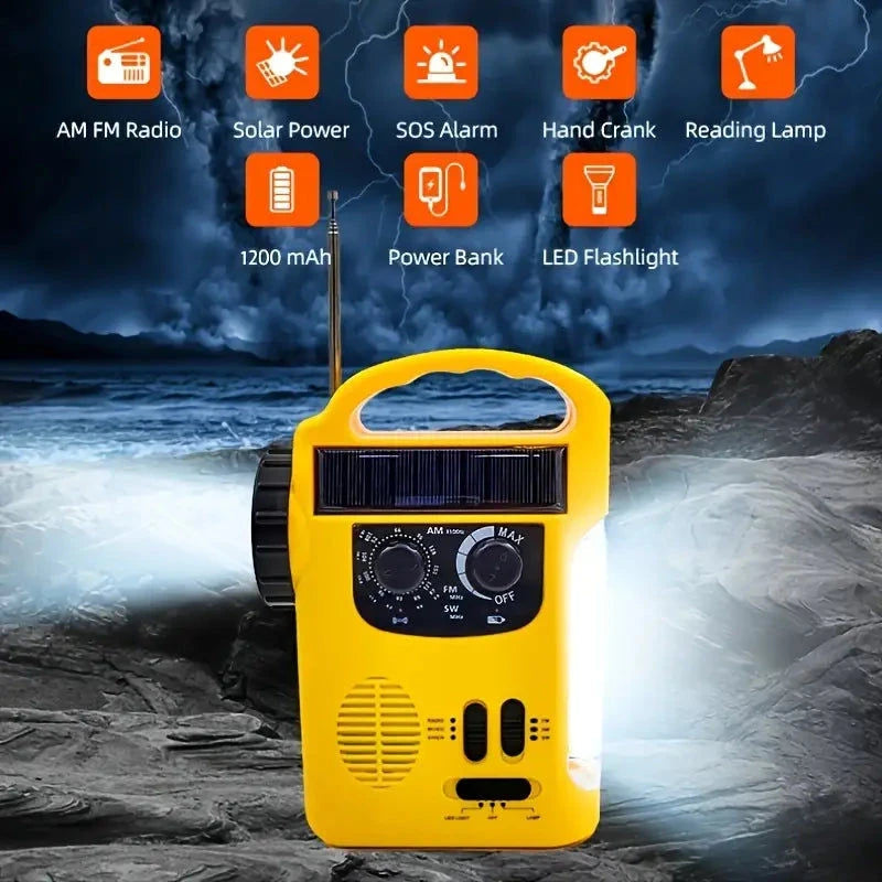 Elektroniktrade Solarbetriebenes Notfallradio mit Handkurbel, AM/FM/SW, LED-Taschenlampe Elektroniktrade Switzerland