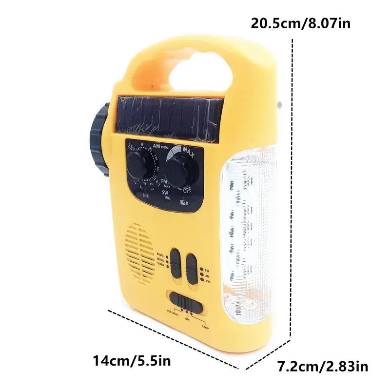 Elektroniktrade Solarbetriebenes Notfallradio mit Handkurbel, AM/FM/SW, LED-Taschenlampe Elektroniktrade Switzerland