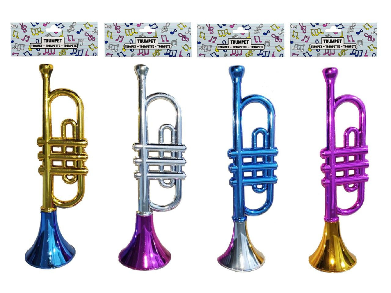 Elektroniktrade Trompete metallic 4 Farben sortiert ca 33 cm Elektroniktrade Switzerland