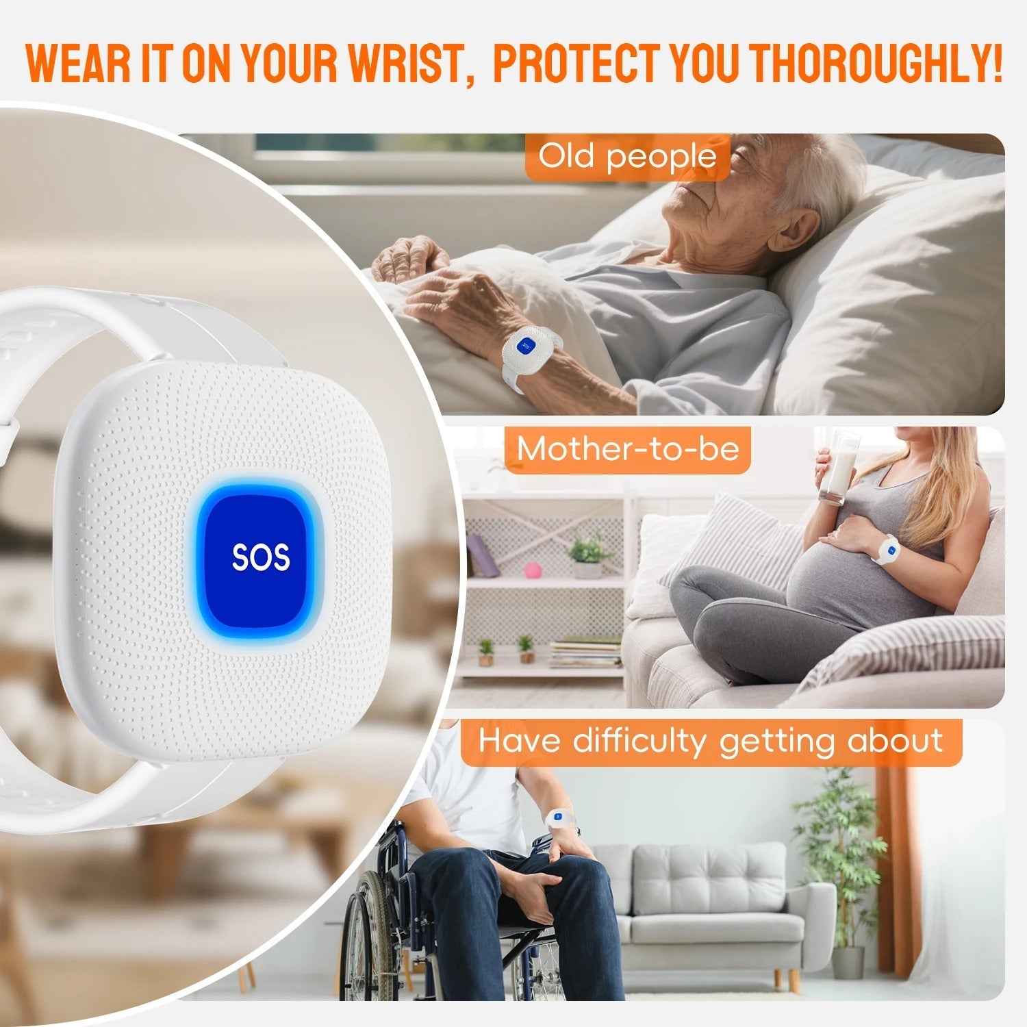 Elektroniktrade Tuya Smart WiFi SOS-Notruf-Uhrenband für Senioren, Kinder & Patienten Elektroniktrade Switzerland