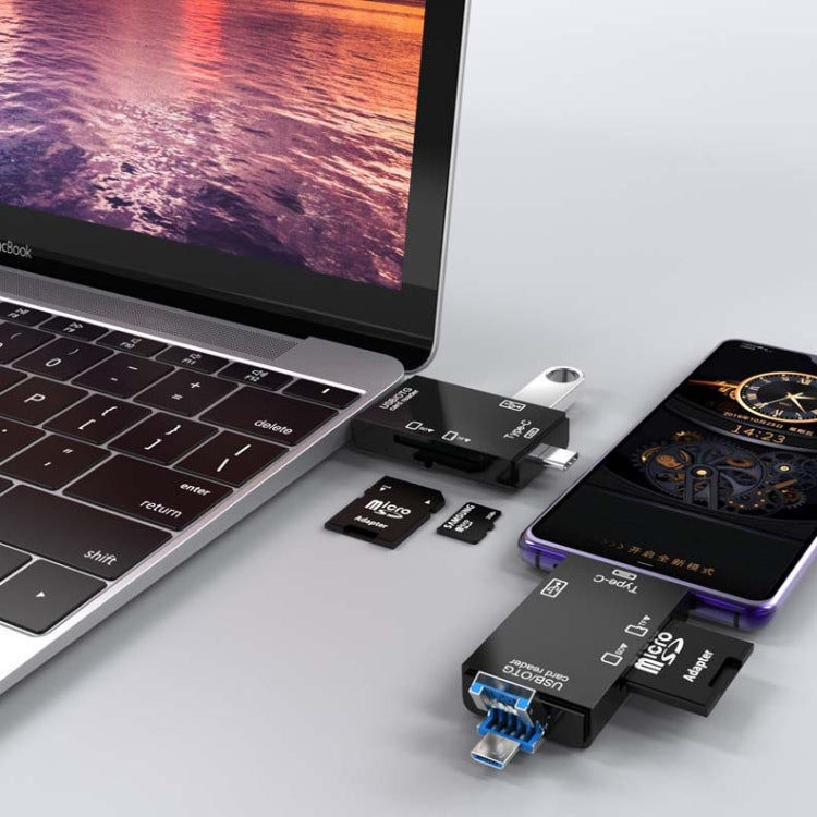 Elektroniktrade Typ-C & Micro USB & USB 2.0 3 in 1  Multi-Funktions-Kartenleser / TF / SD (weiß) elektroniktrade Switzerland