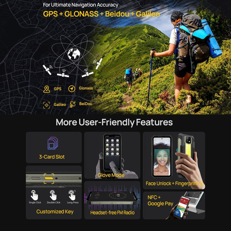 Elektroniktrade Ulefone Armor 24, robustes Telefon, seitlicher Fingerabdruck, 22000 mAh, 6,78 Zoll Android 13 MediaTek Helio G96 Octa Core, Netzwerk: 4G, NFC, Armor 24 Elektroniktrade Switzerland