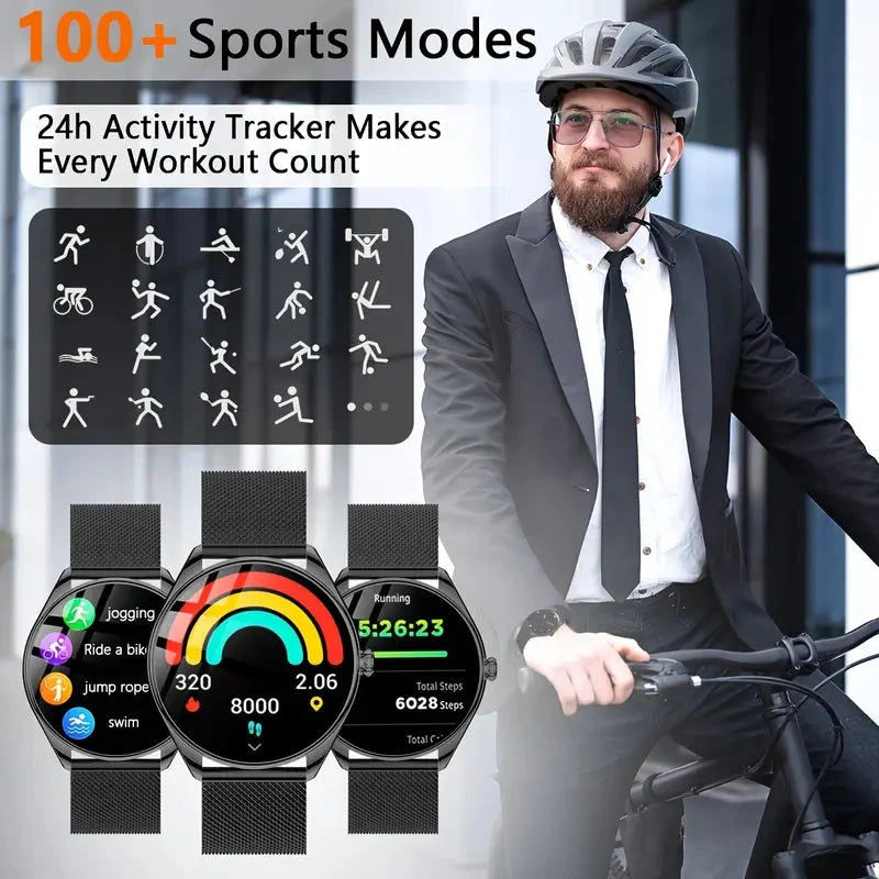Elektroniktrade Ultradünne, langlebige Smartwatch MT55 für SIe & Ihn mit 5–7 Tage Akkulaufzeit (Silber) Elektroniktrade Switzerland