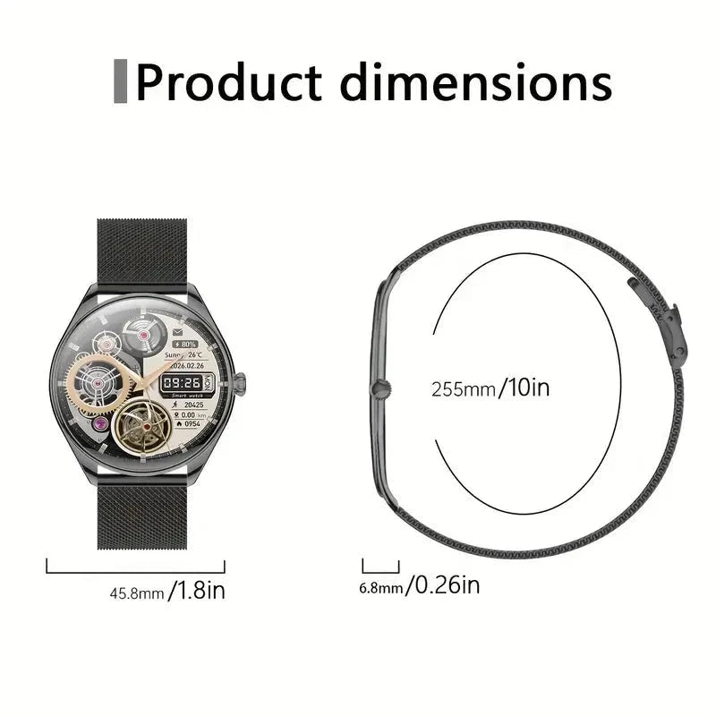 Elektroniktrade Ultradünne, langlebige Smartwatch MT55 für SIe & Ihn mit 5–7 Tage Akkulaufzeit (Silber) elektroniktrade Switzerland