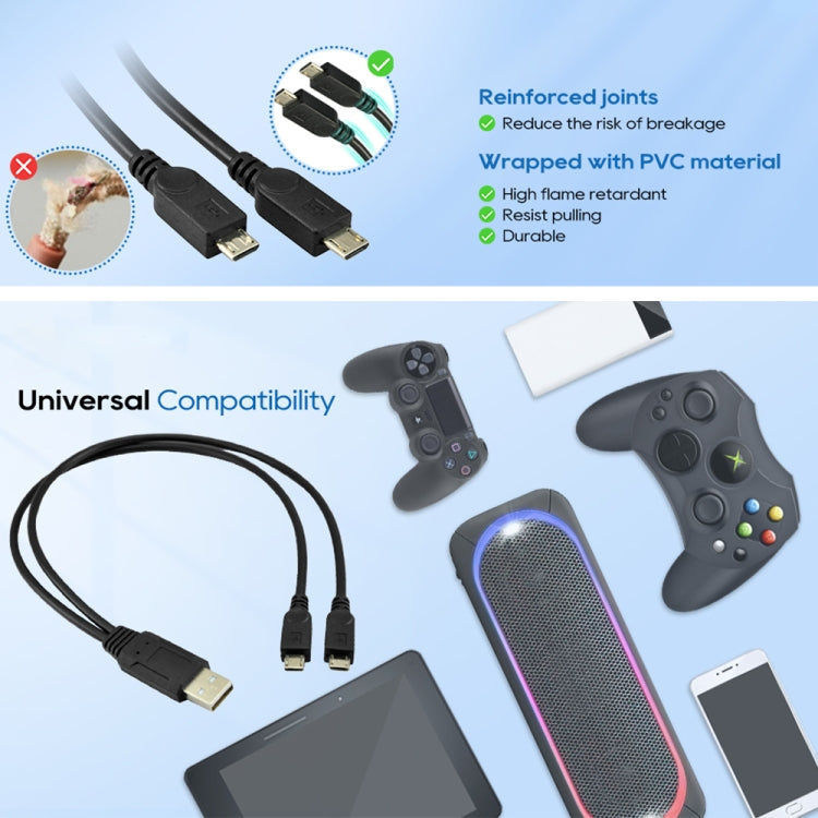 Elektroniktrade USB 2.0-Stecker auf 2 Micro-USB-Stecker, Länge: ca. 30 cm elektroniktrade Switzerland