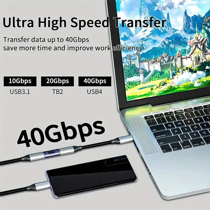 Elektroniktrade USB-C Adapter Typ C Buchse auf Buchse Extender Unterstützung 100 W 40 Gbit/s Elektroniktrade Switzerland