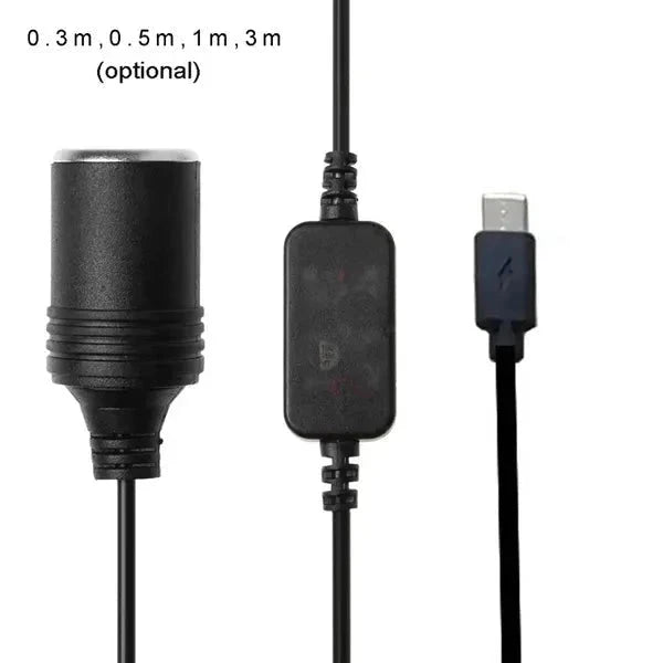 Elektroniktrade USB-C PD Typ-C Stecker auf 12V Zigarettenanzünderbuchse 30/50/100/300 cm elektroniktrade Switzerland