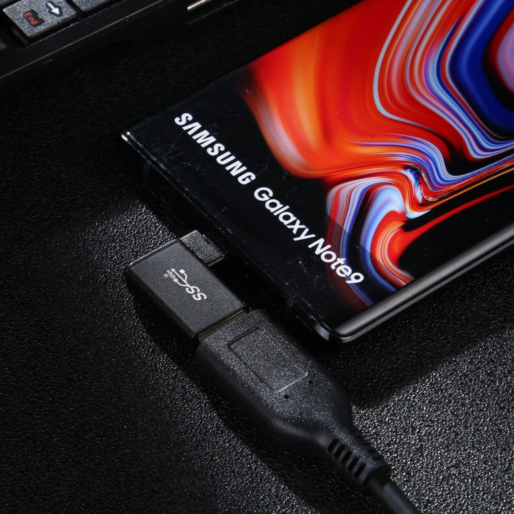 Elektroniktrade USB-C-Stecker auf USB 3.0-Buchse, 90-Grad-Winkelkopf-Aluminium-Adapter (schwarz) elektroniktrade Switzerland