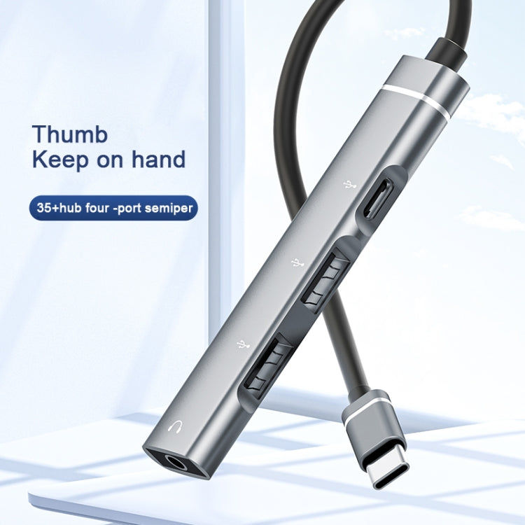 Elektroniktrade USB-C / Type-C auf 3,5 mm + 2USB + Type-C HUB-Dockingstation (Grau) Elektroniktrade Switzerland