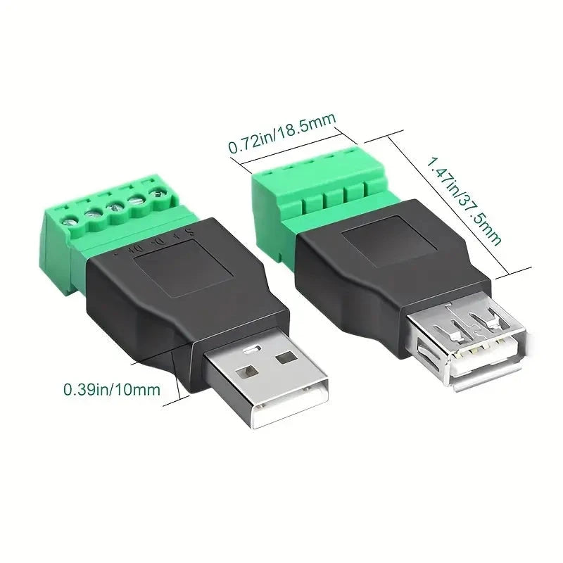 Elektroniktrade USB-Stecker auf 5P-Terminal Klemmenblock-Adapter USB2.0 Typ A Elektroniktrade Switzerland