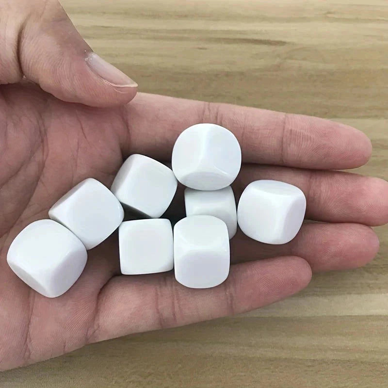 Elektroniktrade 🎲✍️ Weiße Würfel zum Selbstbeschriften – 16 mm | 10 Stück elektroniktrade Switzerland