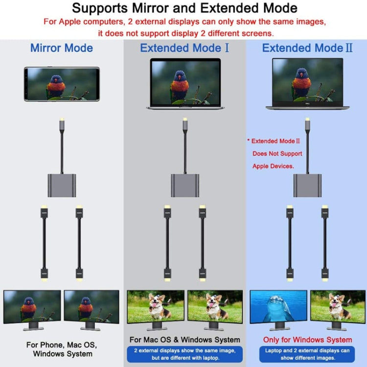Elektroniktrade ZS-SGSHDMI USB-C / Typ C zu Dual HDMI Adapter Elektroniktrade Switzerland