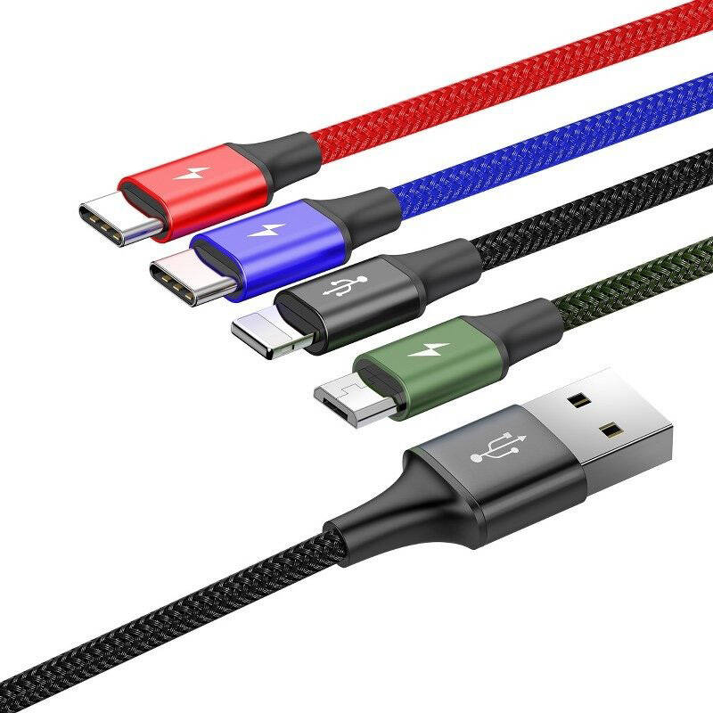 Baseus Fast USB Kabel 4in1 2xUSB-C / Lightning / Micro 3,5A 1,2m - Schwarz