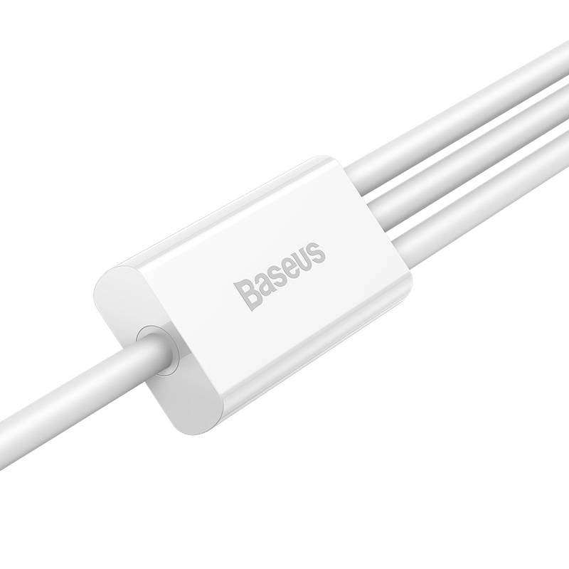 Schnellladekabel USB auf M+L+C Baseus Superior Data 3,5 A 0,5 m (weiß)