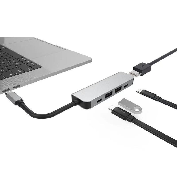 eTrade 5 in 1 HDMI + USB x 2 + PD x 2 auf USB-C / Typ-C HUB-Adapter Elektroniktrade Switzerland