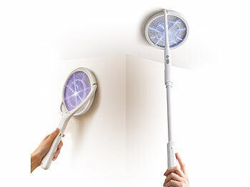 Exbuster Exbuster Fliegen-Klatsche: 3in1-Akku-Insektenvernichter/Fliegenklatsche, UV-LEDs, Teleskopstange elektroniktrade Switzerland
