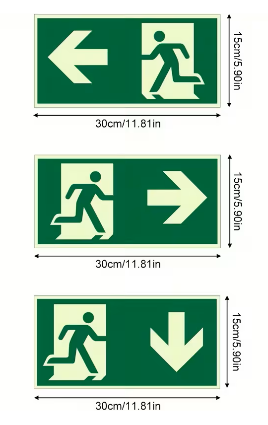 Notausgangsschild mit Leuchteffekt im Dunkeln – Hochwertiges PVC