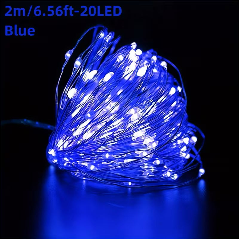 USB 20 Led/2M LED-Innenraum-Lichterkette mit Fernbedienung Blau / Farbig