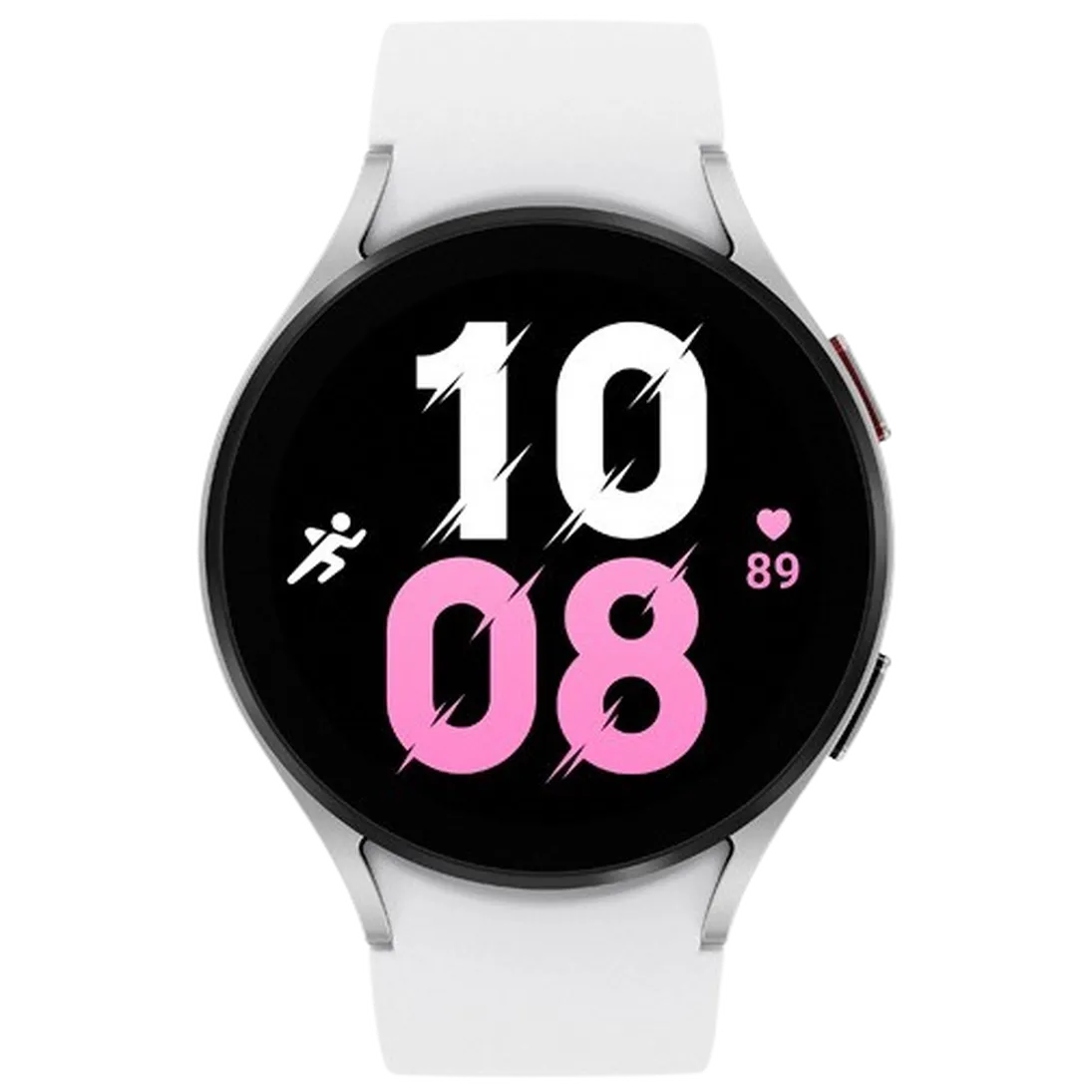 Samsung Galaxy Watch 5 44mm Silber (Weißes Silikon Armband)
