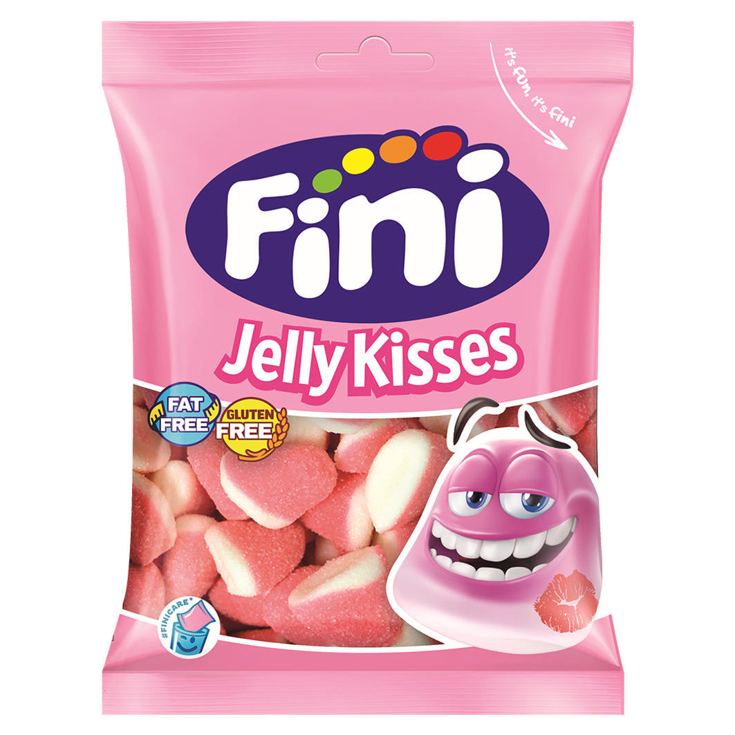 Fini Erdbeer Fruchtgummi Jelly Kisses 100 g – Fruchtige Süßigkeit MHD: 01.2028 elektroniktrade Switzerland