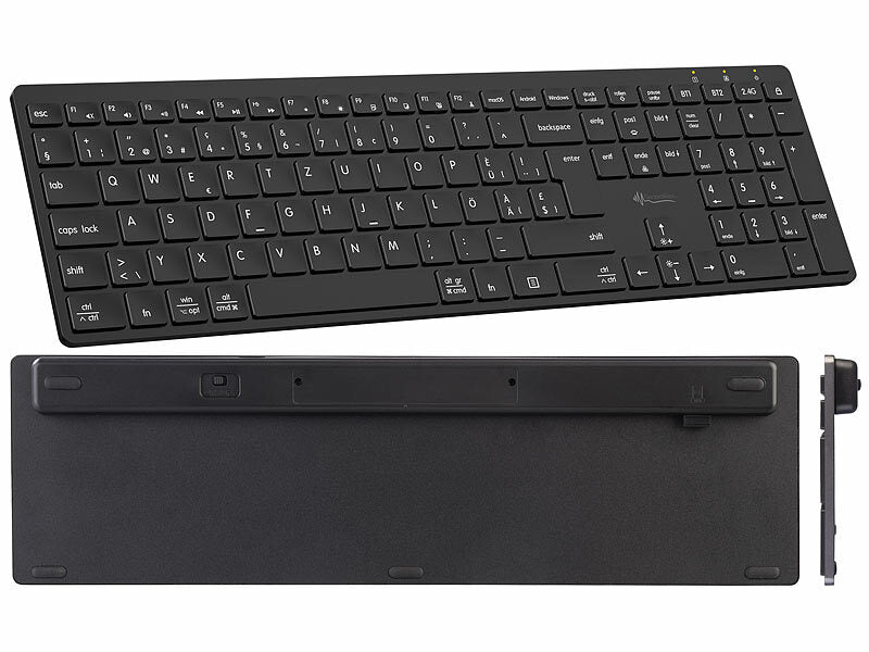 GeneralKeys Akku-Funktastatur mit Bluetooth, Scissor, 7 Farben, deutsch-SCHWEIZ Elektroniktrade Switzerland